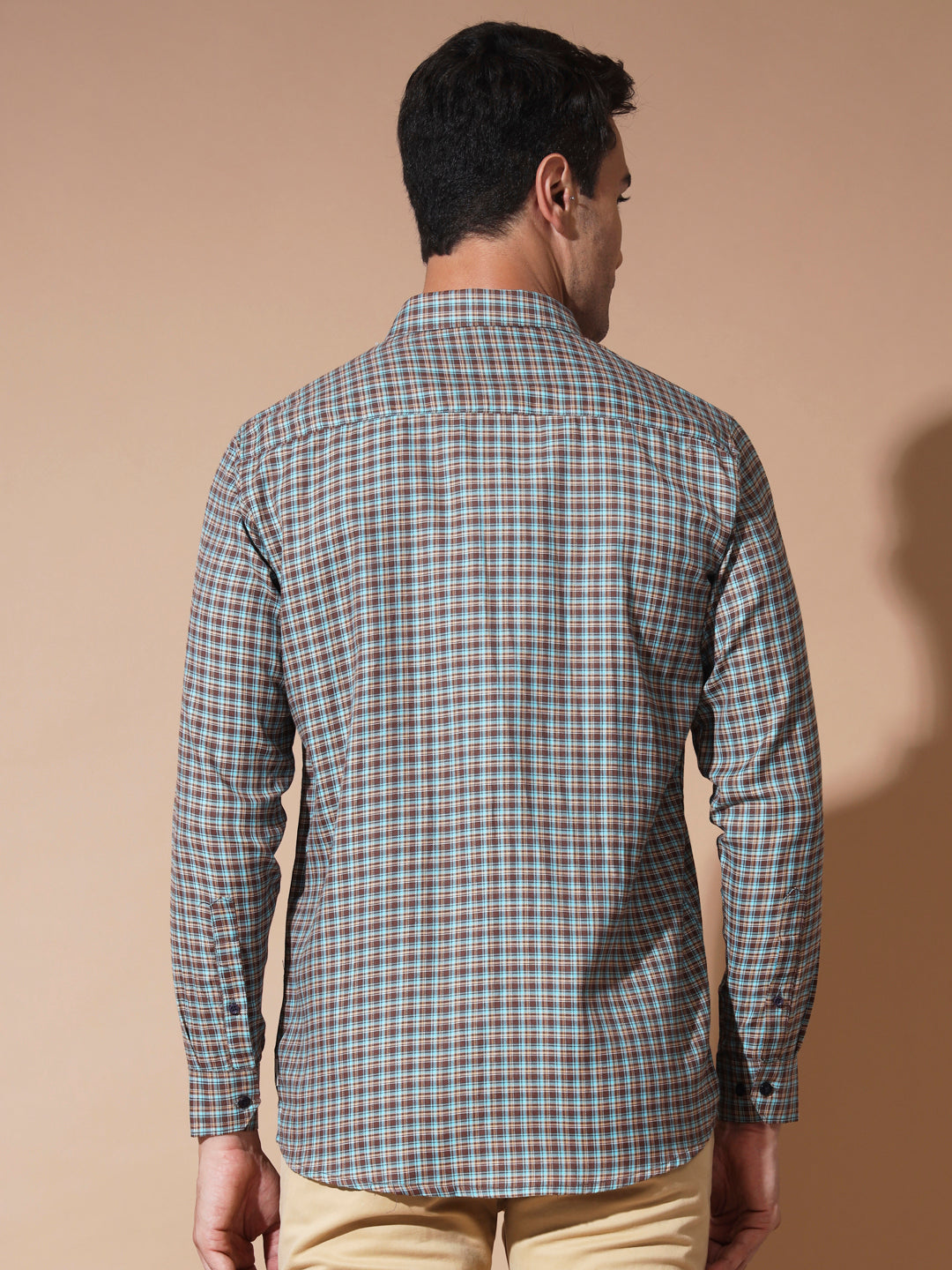 Versatile Brown and Green Check Shirts