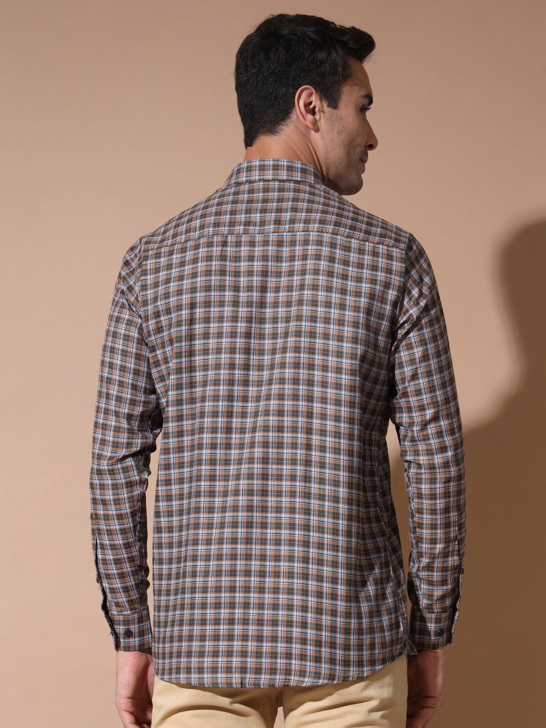 Chic and Stylish Brown Check Shirt