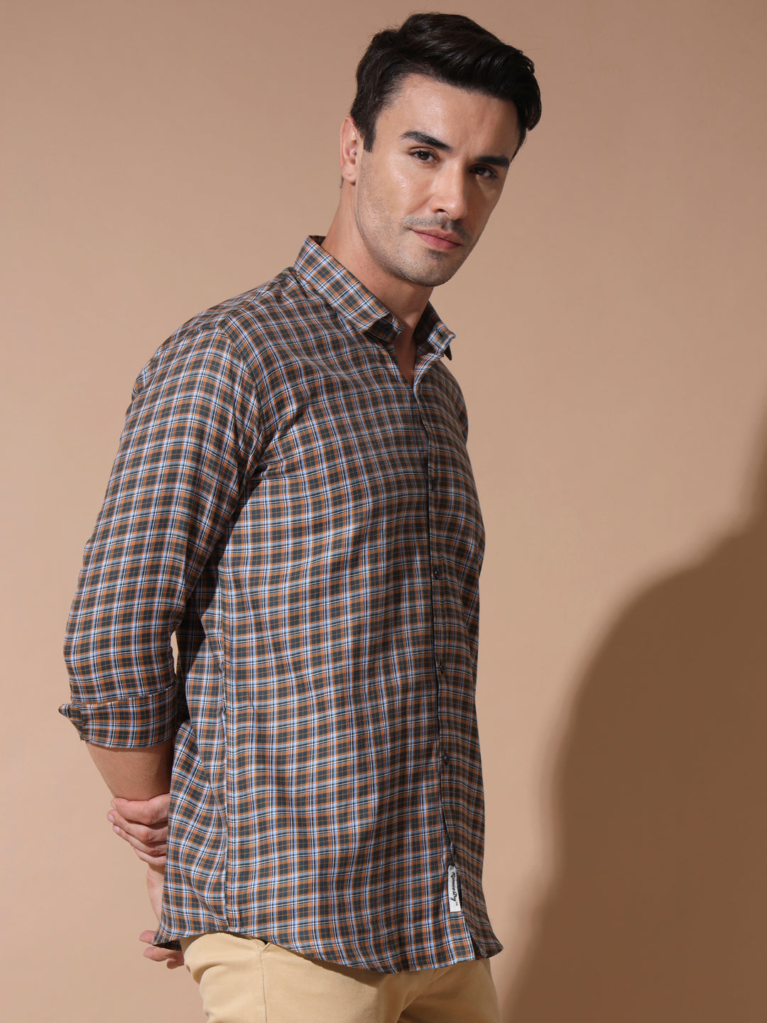 Chic and Stylish Brown Check Shirt