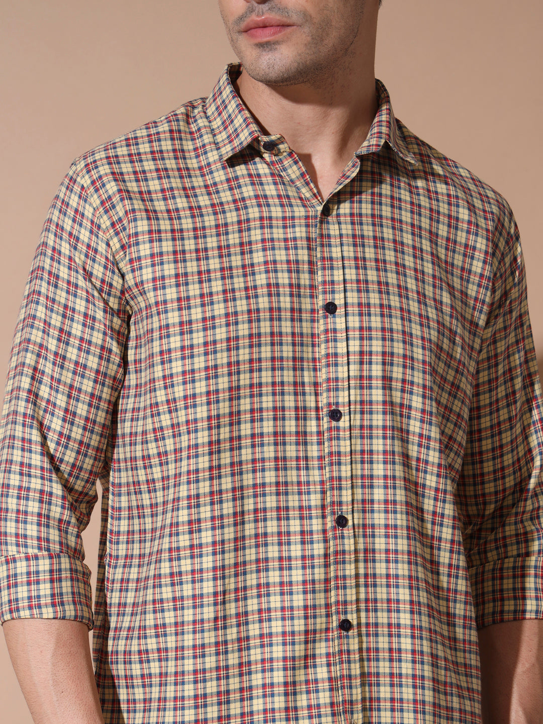 Beige Check Shirt