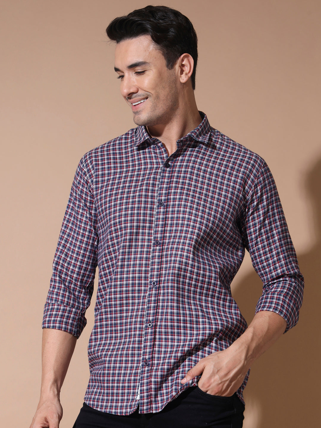 Versatile Red and Blue Check shirt