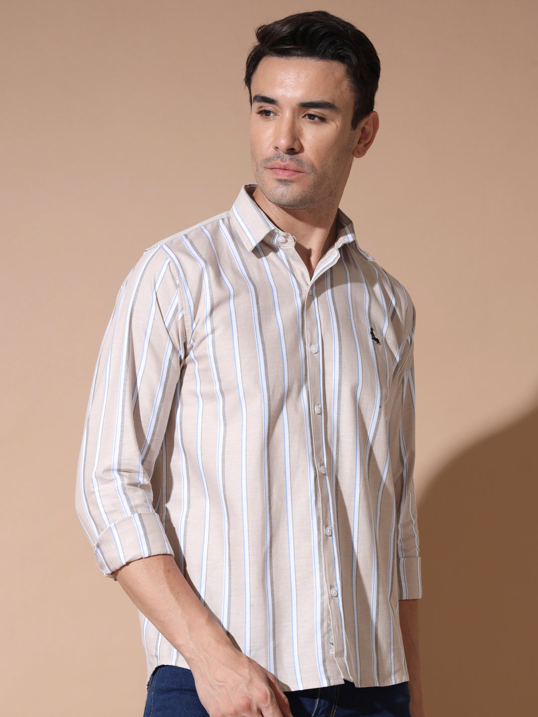 Brown Stripe Oxford Shirts