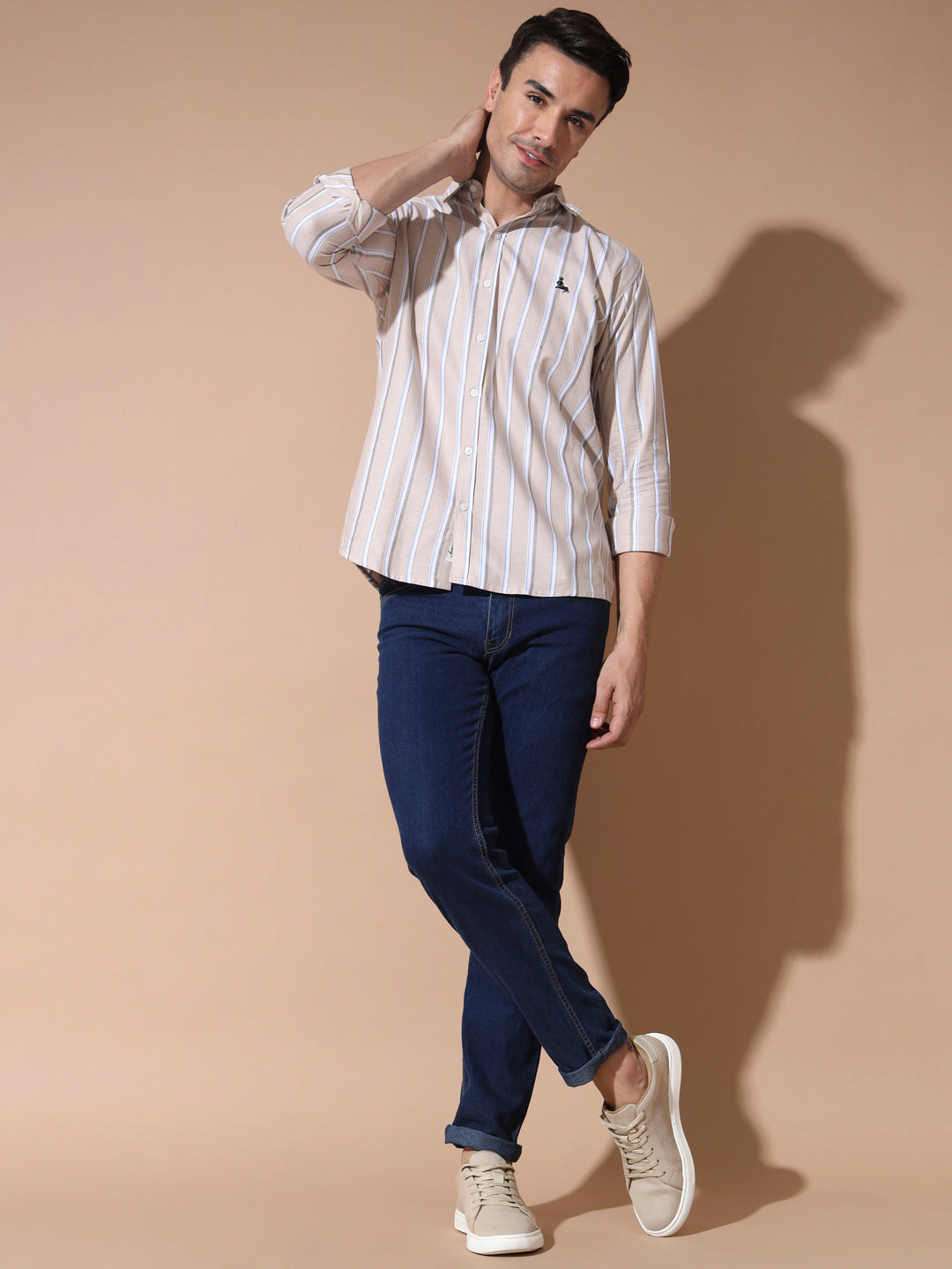 Brown Stripe Oxford Shirts
