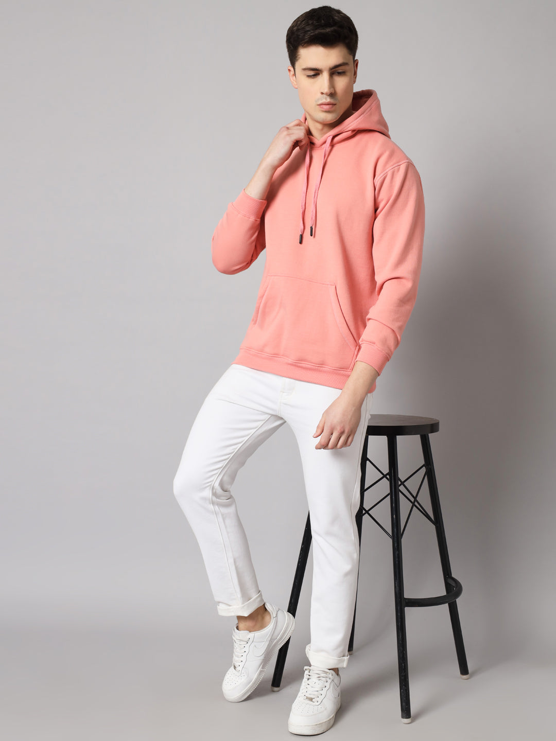 Peach Regular Fit Hoodie