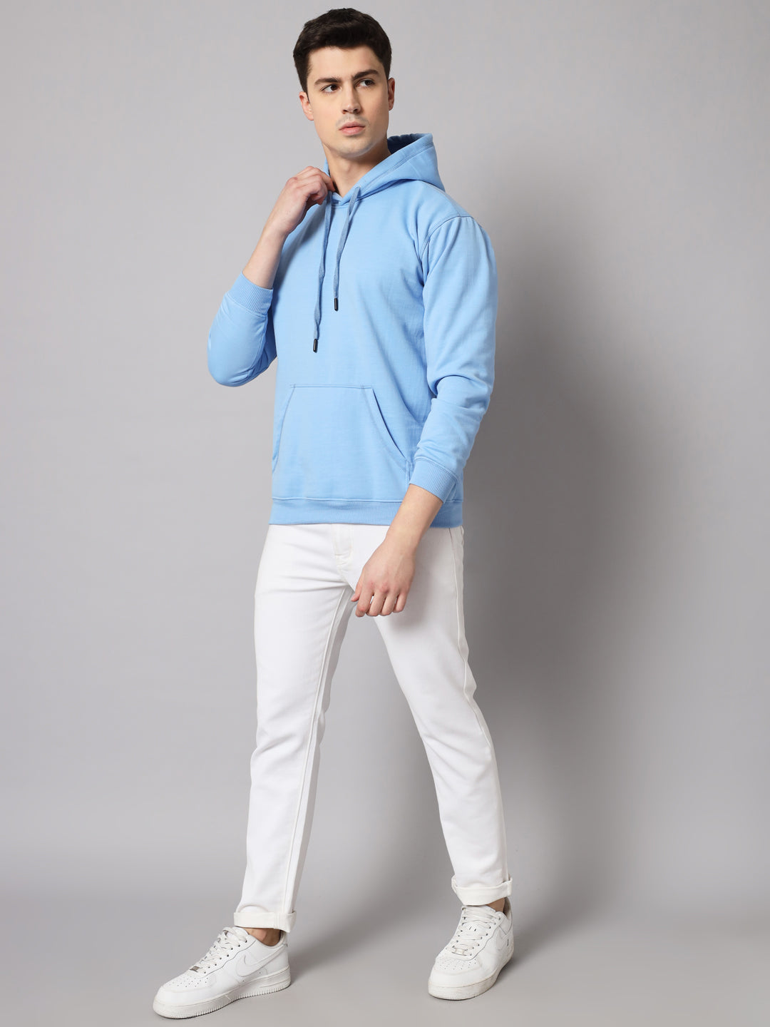 Blue Regular Fit Hoodie