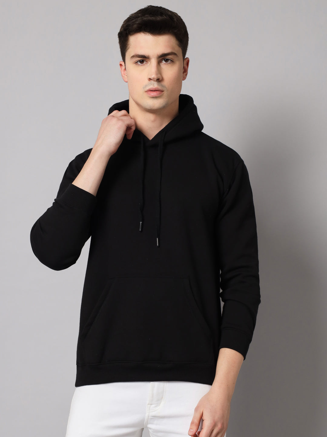 Black Regular Fit Hoodie