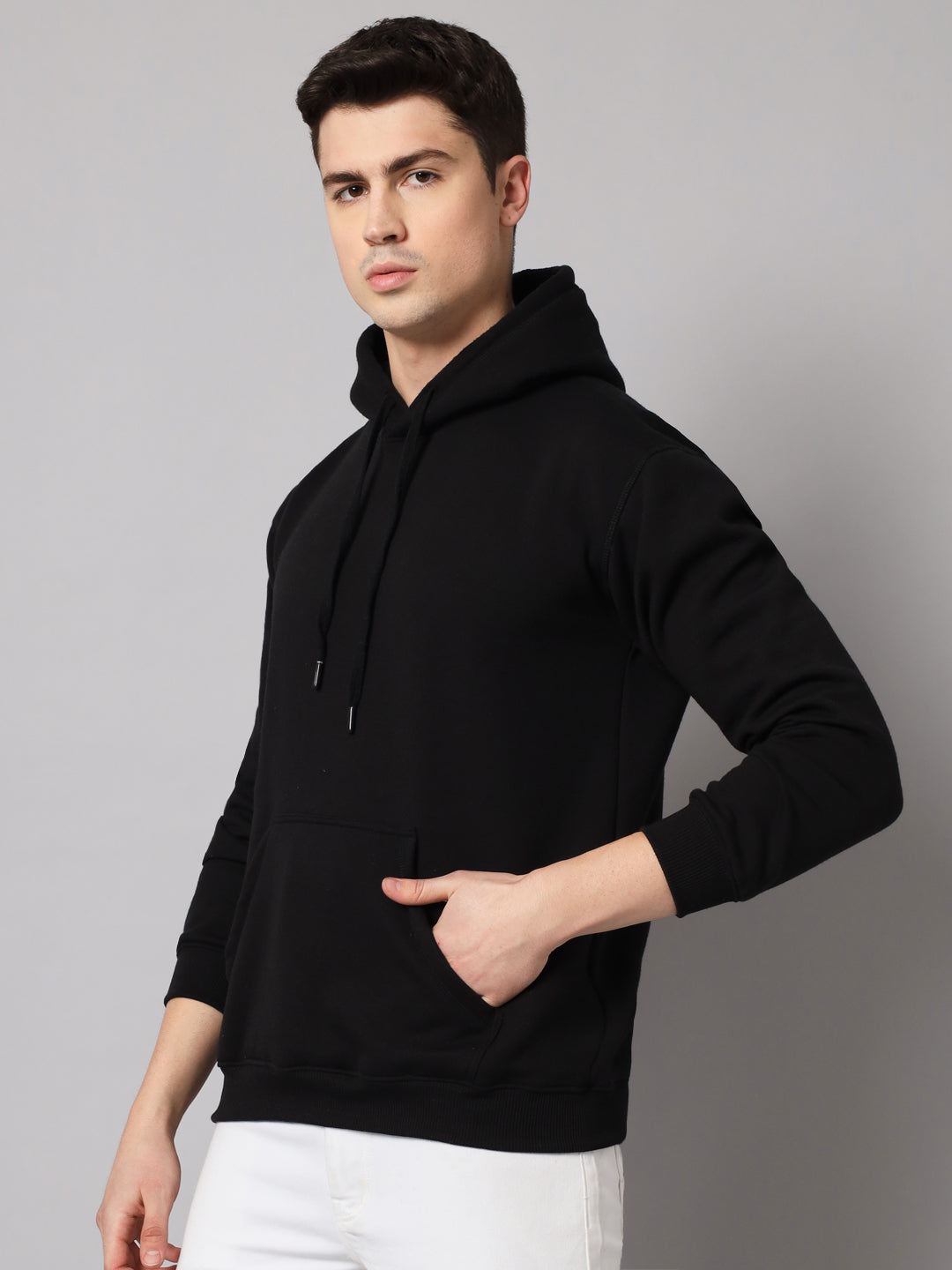 Black Regular Fit Hoodie