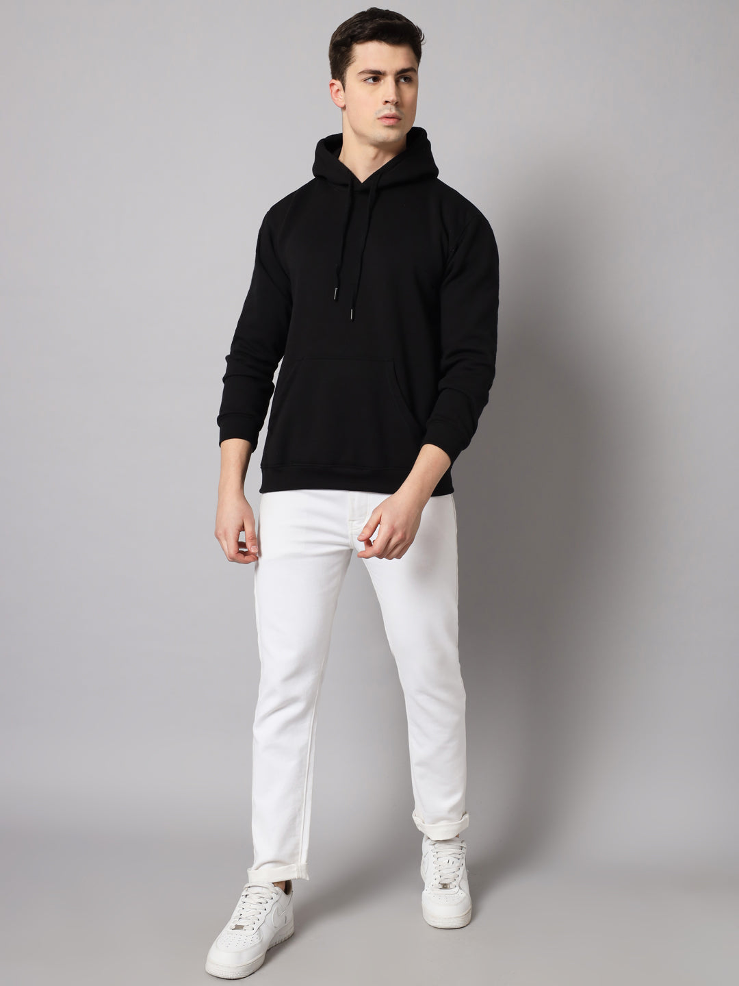 Black Regular Fit Hoodie