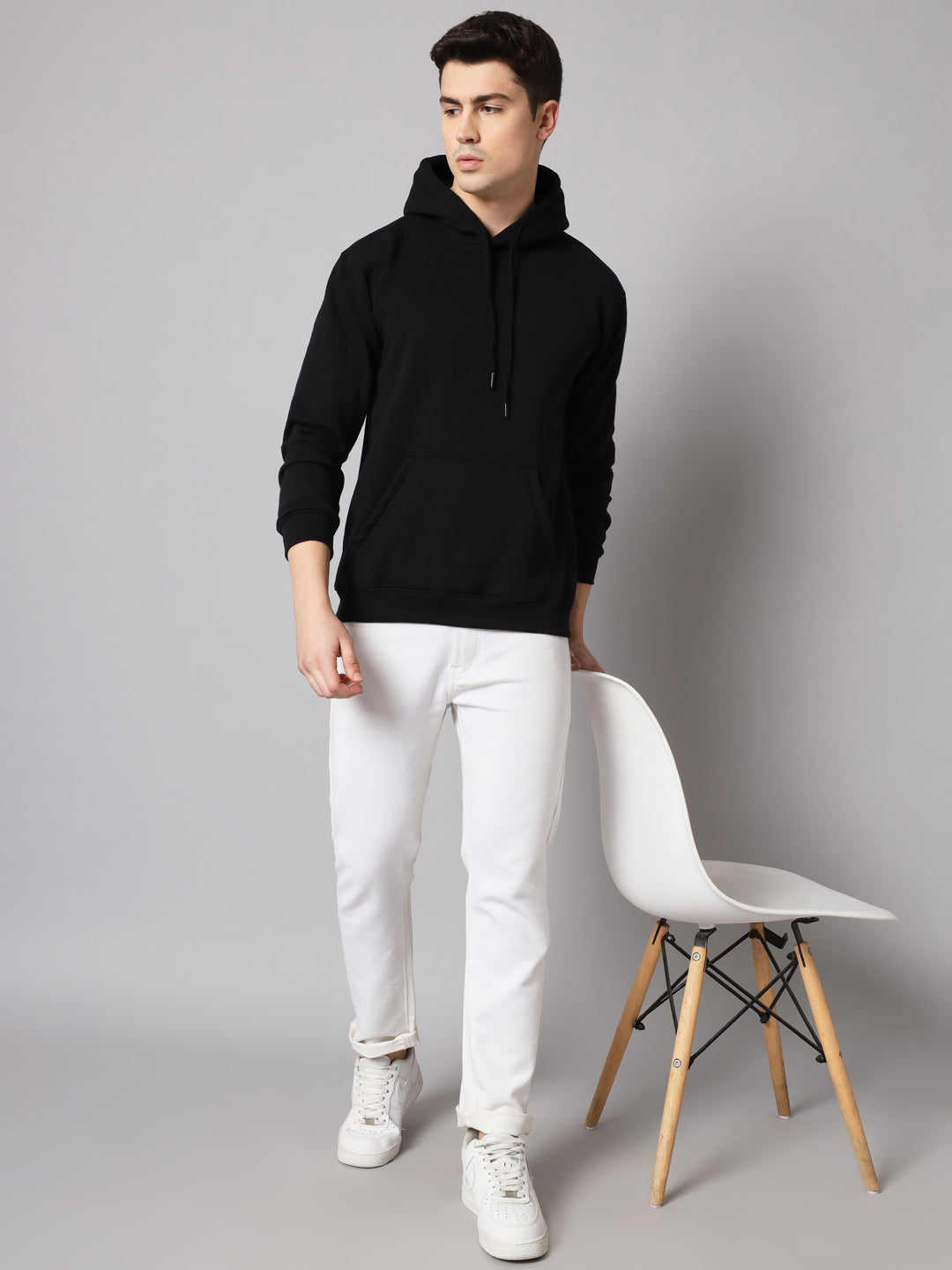 Black Regular Fit Hoodie