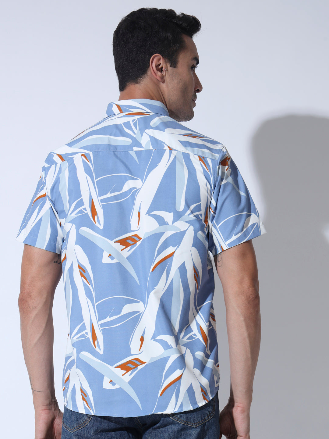 Summer Twig Bluish Printed Shirt