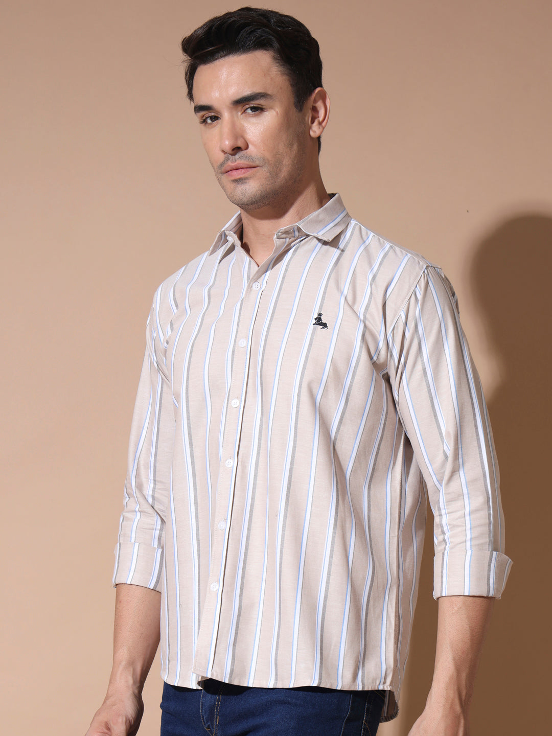 Brown Stripe Oxford Shirts