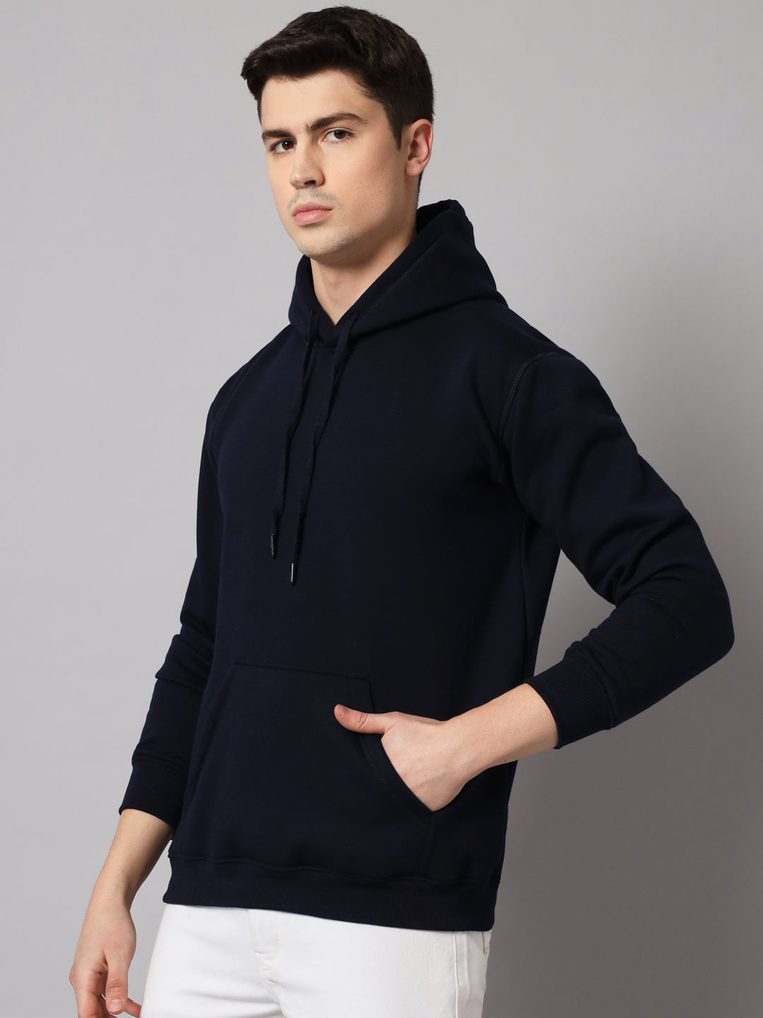 Navy Blue Regular Fit Hoodie