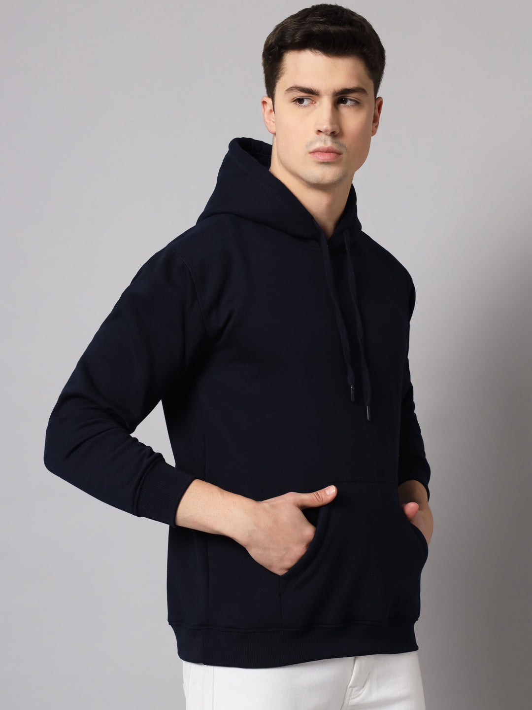 Navy Blue Regular Fit Hoodie