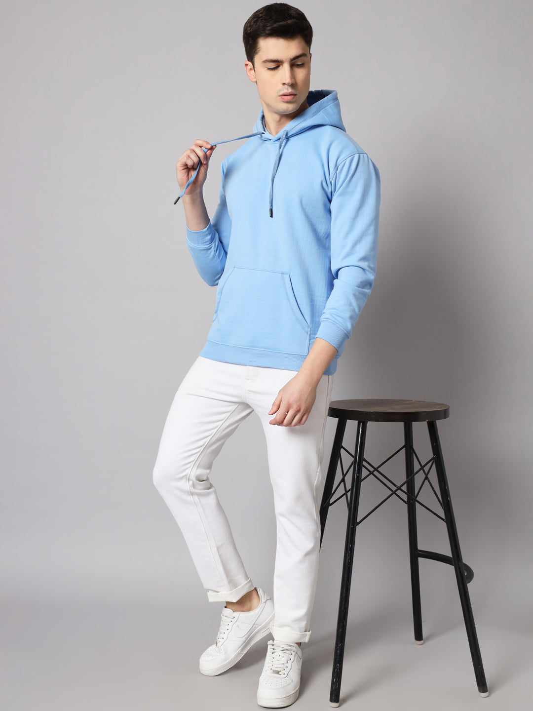 Blue Regular Fit Hoodie